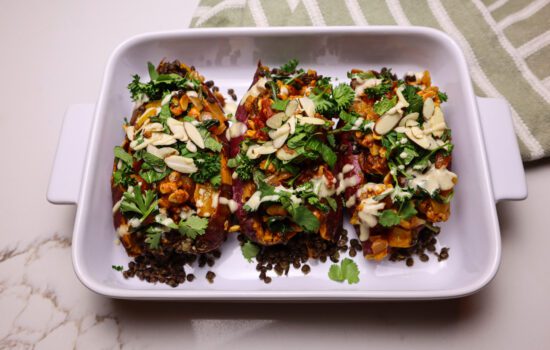 Moroccan Stuffed Sweet Potatoes