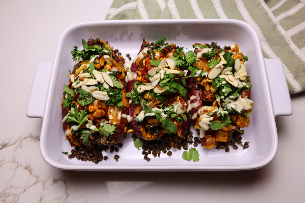 Moroccan Stuffed Sweet Potatoes